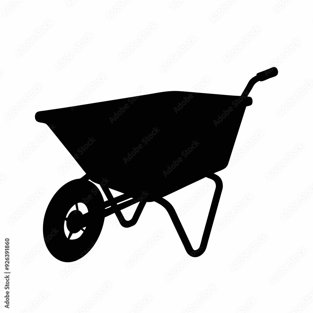 Garden cart black and white silhouette illustration Garden cart black and white silhouette illustration