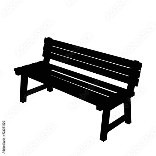 Flexi bench black and white silhouette illustration.eps