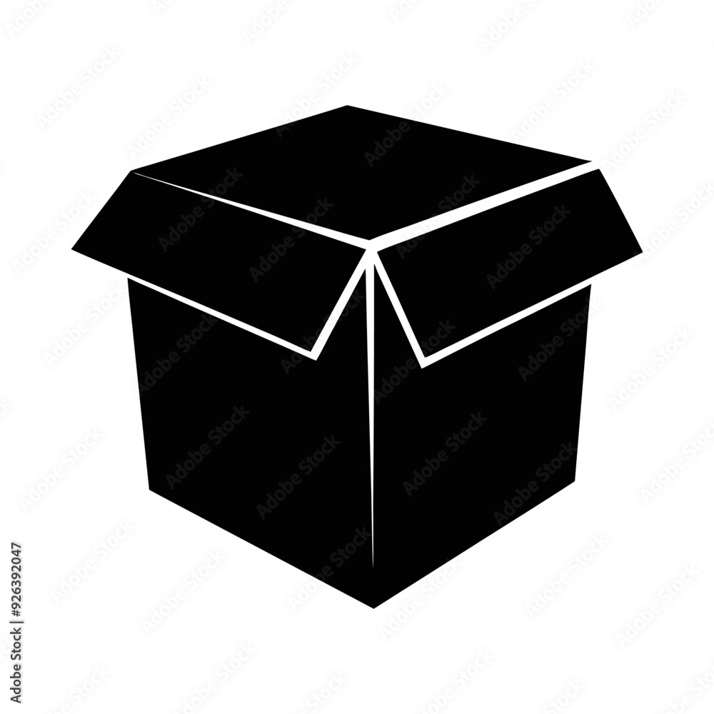 Ploy boxes black and white silhouette illustration Ploy boxes black and white silhouette illustration