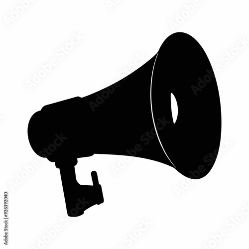 Parabolic microphone black and white silhouette illustration