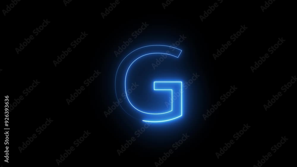 Blue Neon Glowing Alphabet Icon Animation. Neon Blue Font, Educational Concept, Character Symbol and Seamless Loop Background. Blue Neon Glowing Alphabet Icon Animation. Neon Blue Font, Educational Concept, Character Symbol and Seamless Loop Background.