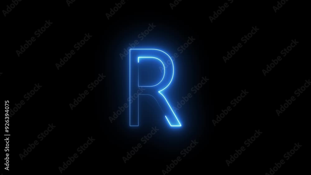 Blue Neon Glowing Alphabet Icon Animation. Neon Blue Font, Educational Concept, Character Symbol and Seamless Loop Background. Blue Neon Glowing Alphabet Icon Animation. Neon Blue Font, Educational Concept, Character Symbol and Seamless Loop Background.