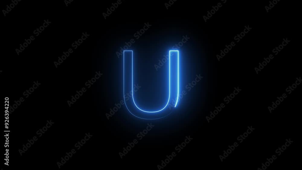 Blue Neon Glowing Alphabet Icon Animation. Neon Blue Font, Educational Concept, Character Symbol and Seamless Loop Background. Blue Neon Glowing Alphabet Icon Animation. Neon Blue Font, Educational Concept, Character Symbol and Seamless Loop Background.