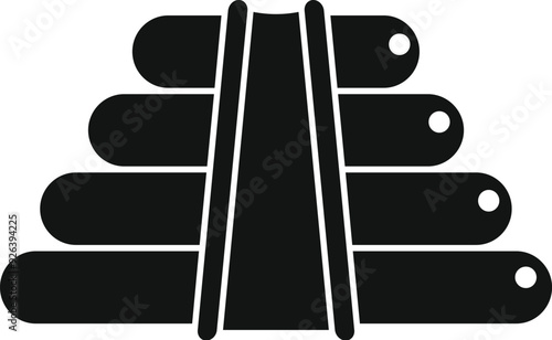 Traditional wooden xylophone standing ready to create melodic sounds