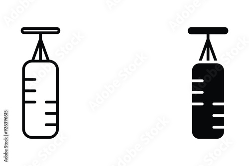 Browse icon sets. Punching Boxing Bag flat vector iconicon  for your web site design, logo, app, UI Vector design. User icon, silhouette isolated on white background.