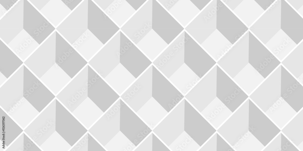 Abstract geometric white and gray cube seamless pattern. minimal 3d creative isometric hexagon square blank vector illustration mosaic and triangle background. Abstract geometric white and gray cube seamless pattern. minimal 3d creative isometric hexagon square blank vector illustration mosaic and triangle background.
