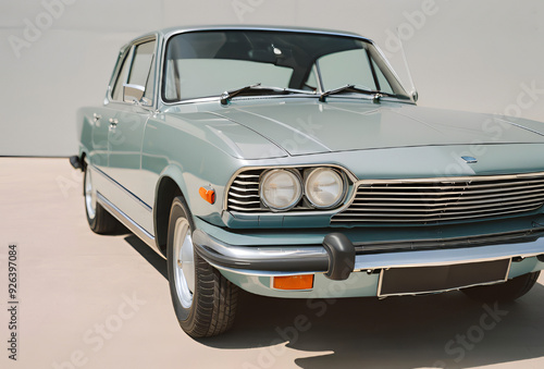 vintage car isolated on white