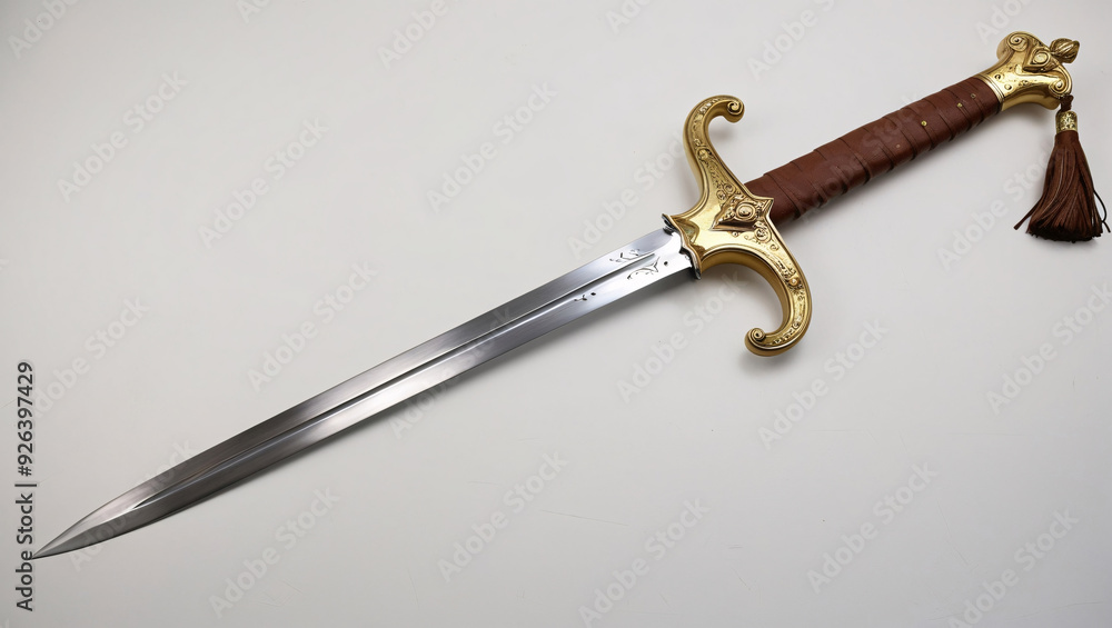 High quality photo of a pirates curved cutlass sword on a white background High quality photo of a pirates curved cutlass sword on a white background
