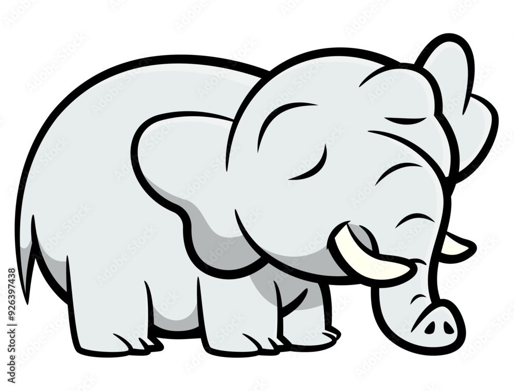 Fototapeta premium Baby Elephant cartoon characters. Best for sticker, decoration, logo, and mascot with nursery themes