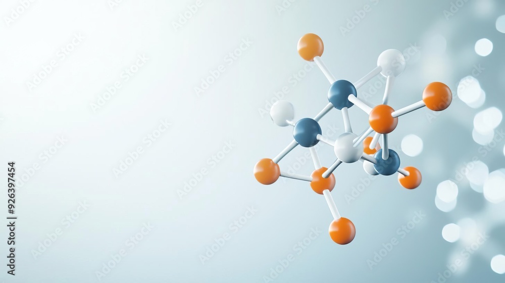 Abstract molecule structure on a white background. 3d rendering. Abstract molecule structure on a white background. 3d rendering.