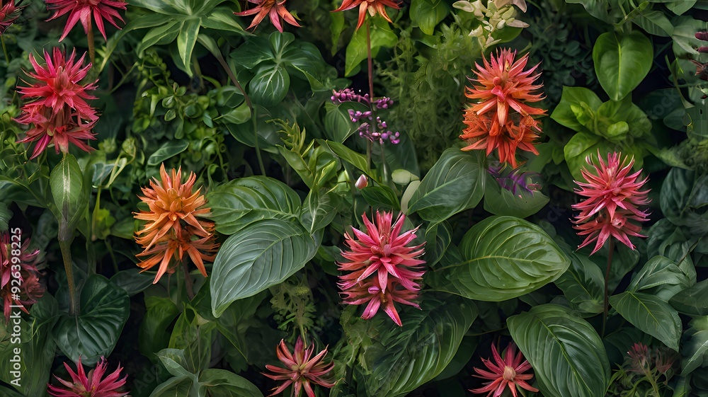 Serene Natural Background Featuring Lush Plants Serene Natural Background Featuring Lush Plants