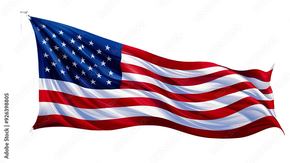 Fototapeta premium american flag isolated on white
