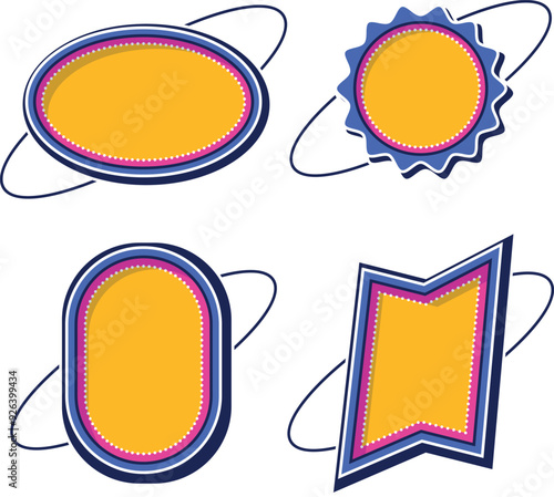 Modern sales tags with discounts Shapes set