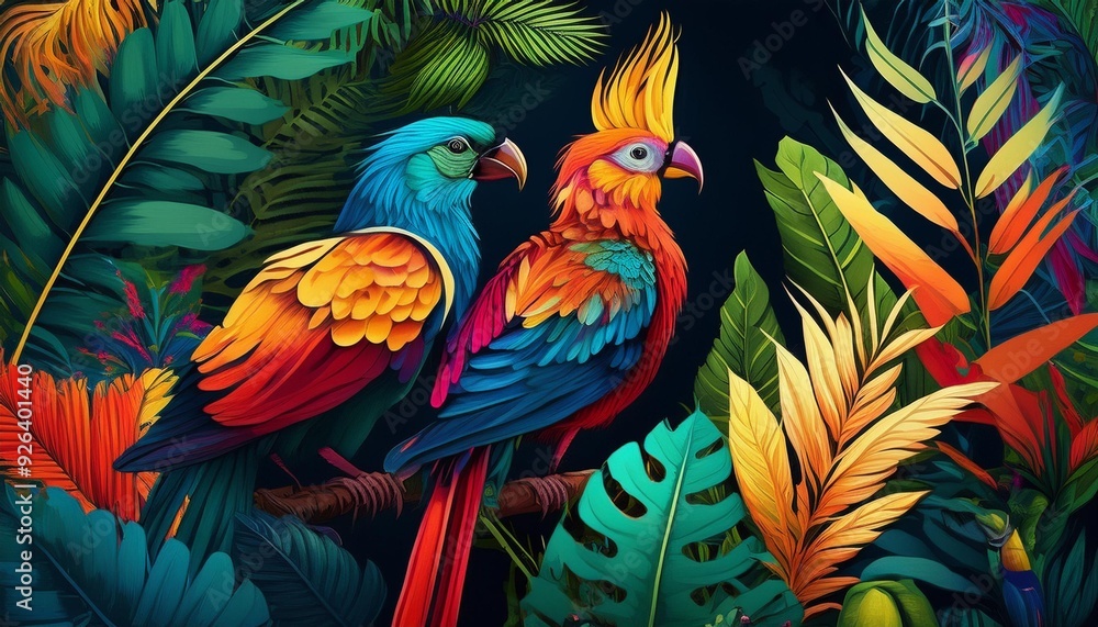 Obraz premium 南国のカラフルな鳥