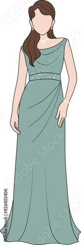 Handdrawn Elegant Bridesmaid Illustration