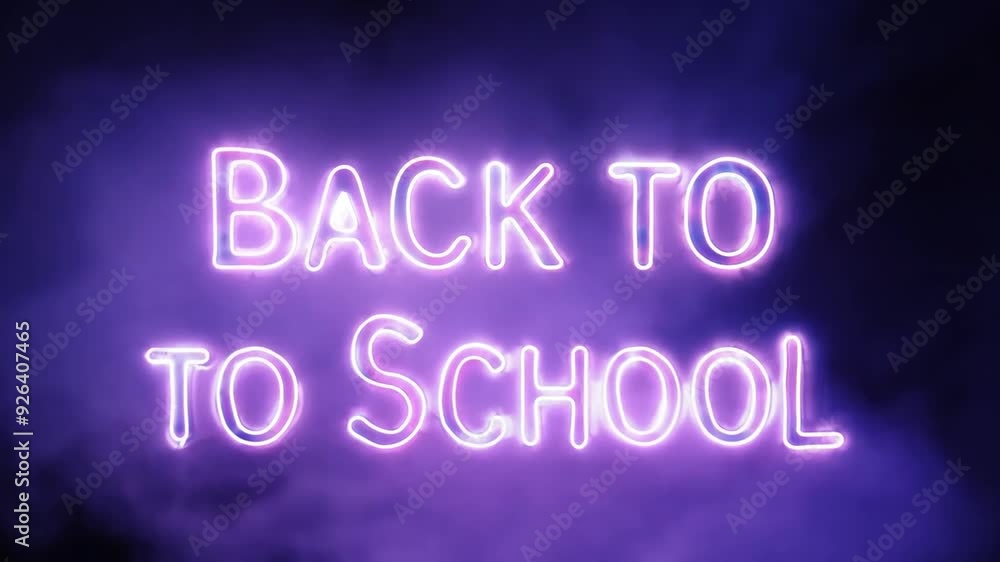 Neon Back to School Sign Glowing Brightly at Night Generative AI Neon Back to School Sign Glowing Brightly at Night Generative AI