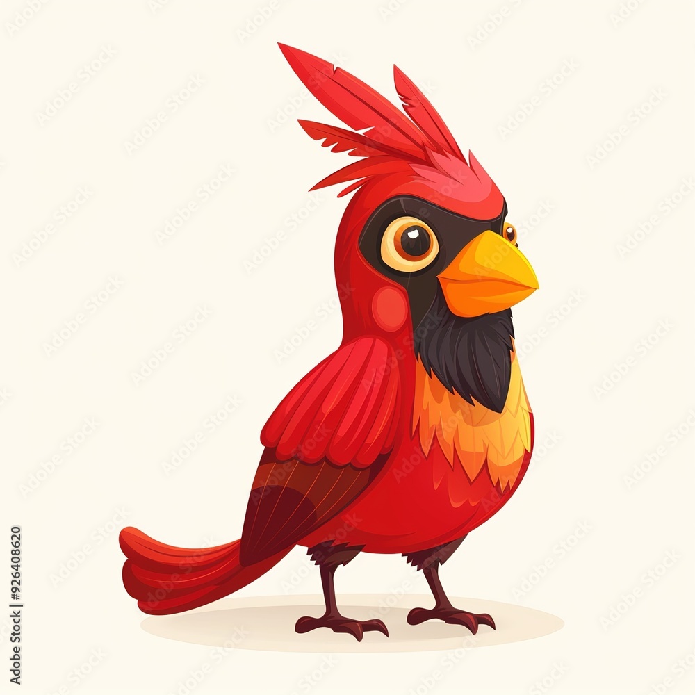 Obraz premium Cardinal king fantasy animal cartoon isolated whitebackground