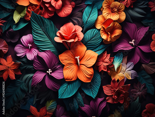 Awesome A painting of flowers with a black background.