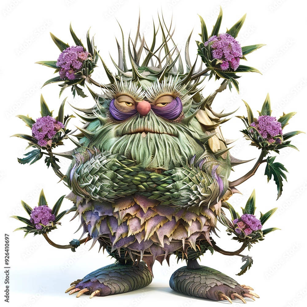 Cardoon 3D fantasy animal cartoon isolated whitebackground Cardoon 3D fantasy animal cartoon isolated whitebackground