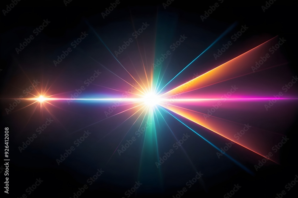 Colorful rays of light radiating from a central point. Colorful rays of light radiating from a central point.