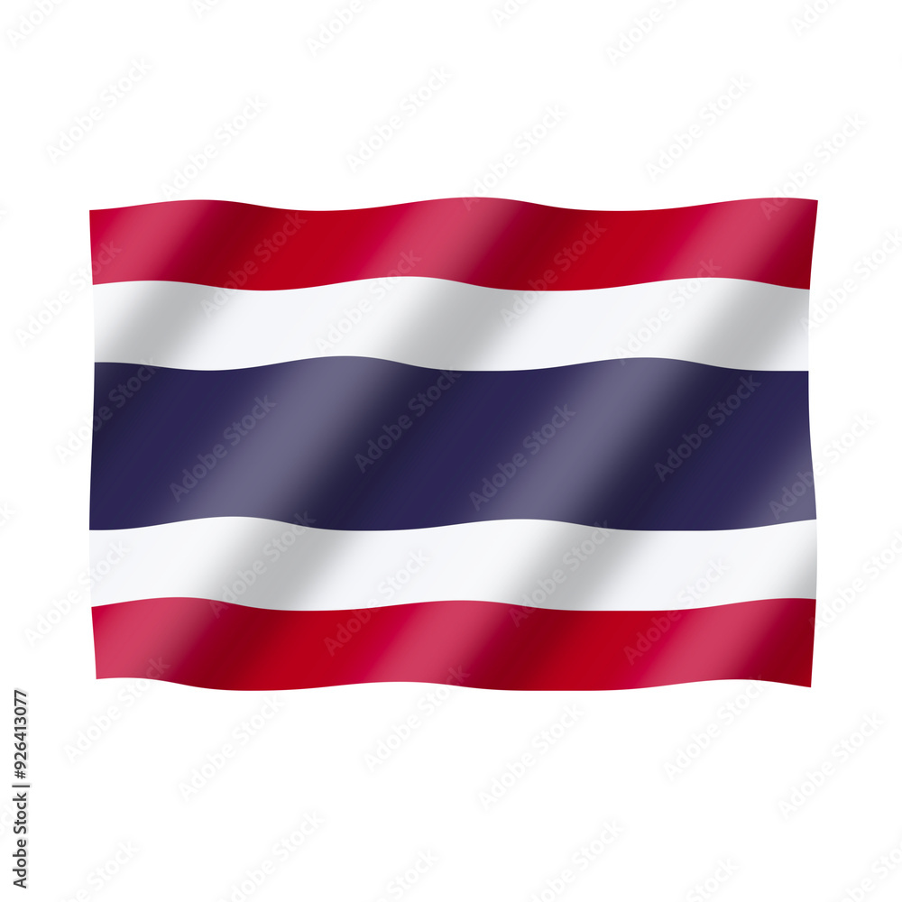 The thai flag flies beautifully