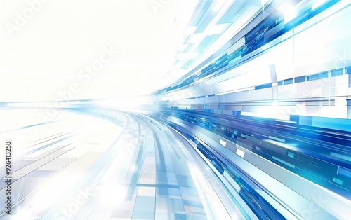 Abstract Futuristic Background with Blue Technology Elements Design