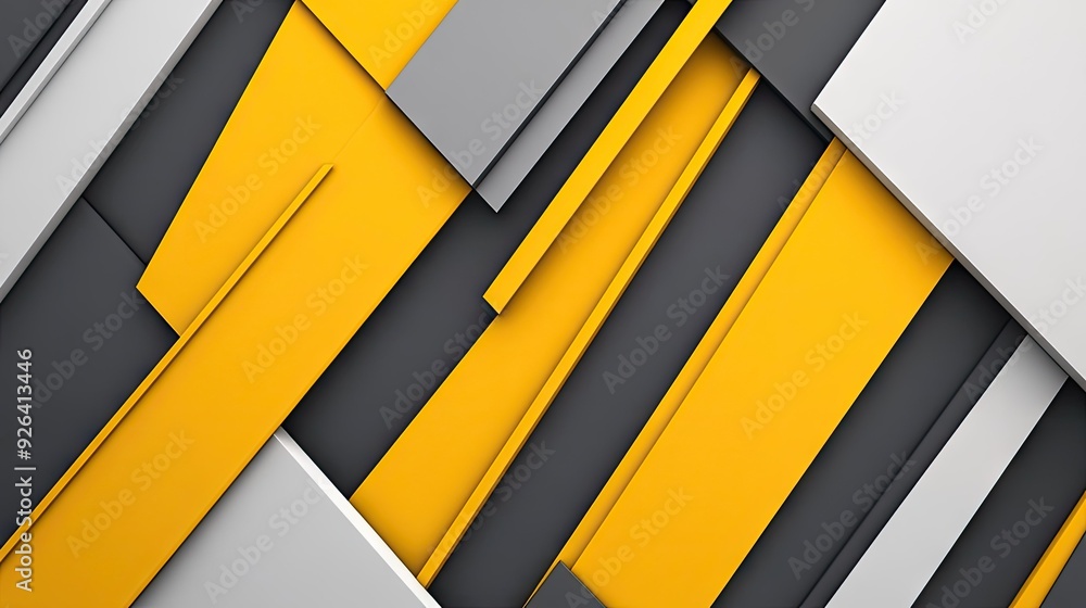 Abstract design with yellow-grey triangle arrows creating a dynamic geometric pattern. The modern, futuristic background includes ample blank space for creative text or graphics. Abstract design with yellow-grey triangle arrows creating a dynamic geometric pattern. The modern, futuristic background includes ample blank space for creative text or graphics.