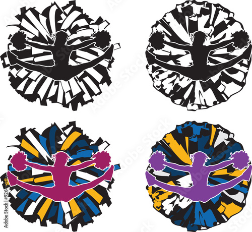 Cheerleading, Cheer Pom Poms, Cheer Leader Cut Files
