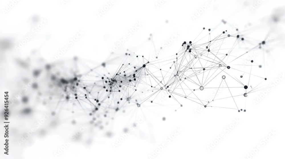 Abstract tech network with connection dots on a white background. Plexus lines forming a digital web, representing big data analysis and futuristic technology. Abstract tech network with connection dots on a white background. Plexus lines forming a digital web, representing big data analysis and futuristic technology.