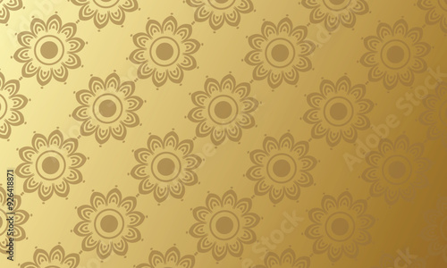 Golden floral background, Mandal luxury background.