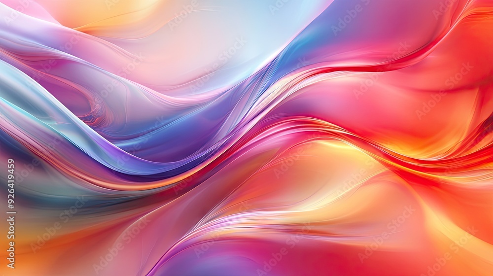 Fototapeta premium Colorful abstract background with smooth, flowing curves and blended hues. Great for creating a sense of movement in banners, presentations, and artistic graphics.