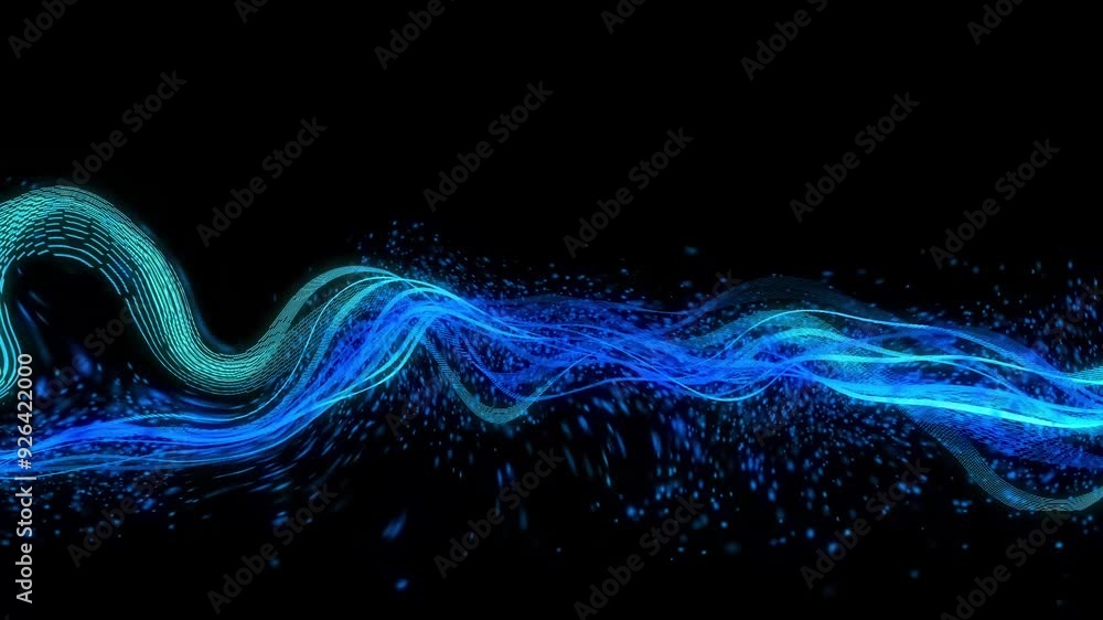 Blue abstract waveform animation background concept Blue abstract waveform animation background concept