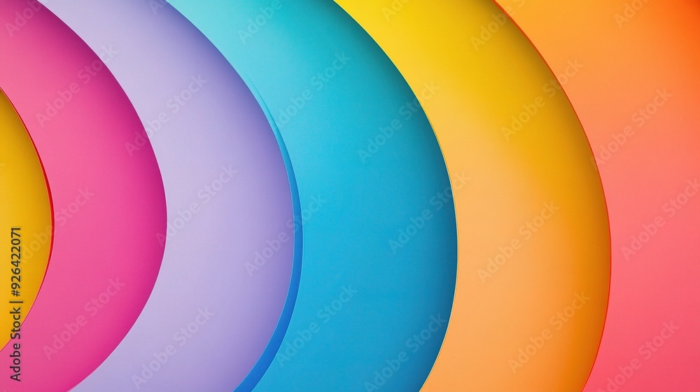 Obraz premium Abstract Colorful Arcs: A mesmerizing abstract background featuring vibrant, layered arcs of color. 