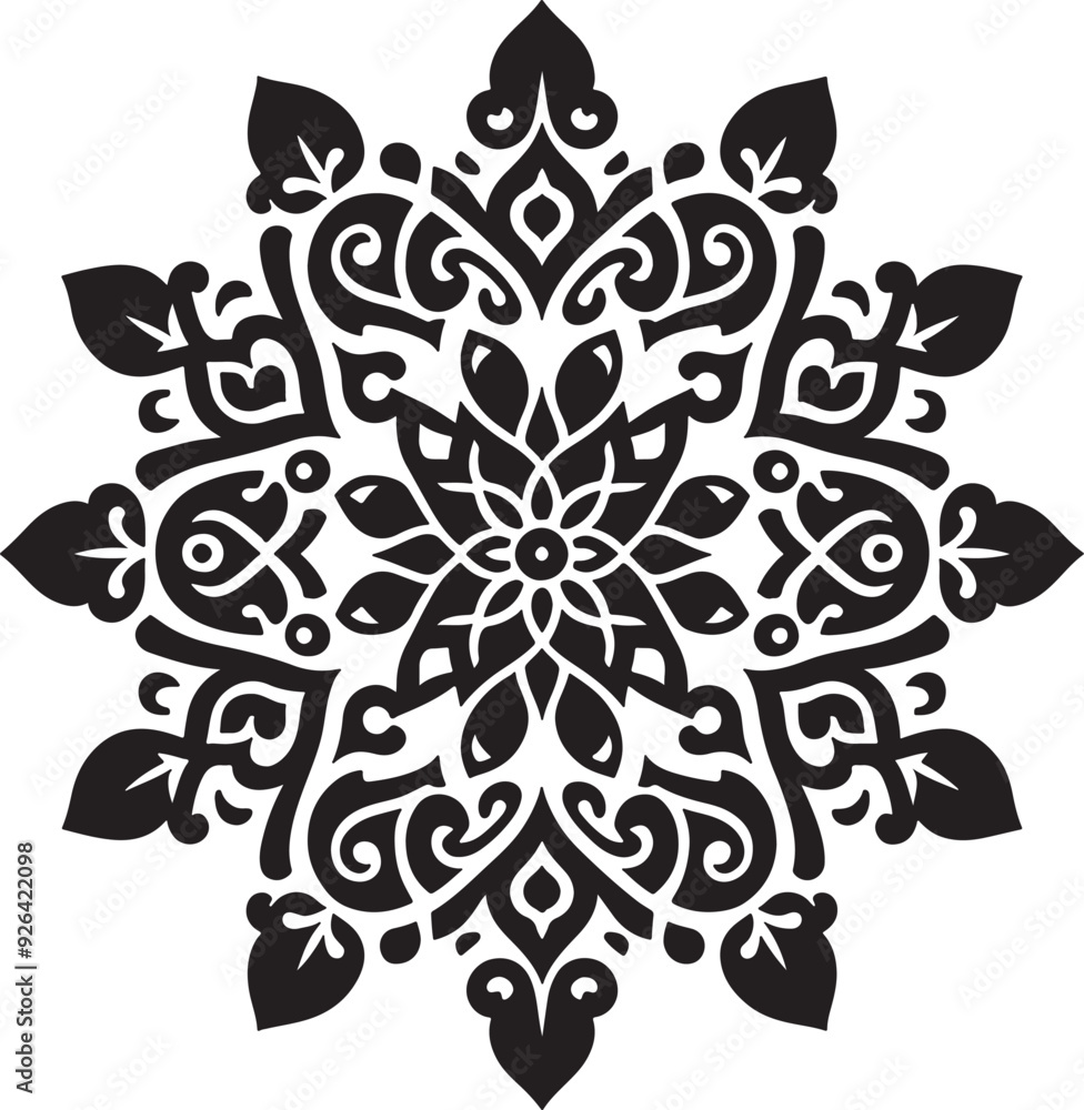 mandala design silhouette vector style with white background mandala design silhouette vector style with white background