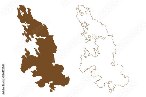 Vartsala island (Republic of Finland) map vector illustration, scribble sketch Vartsala map