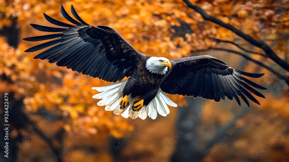 Obraz premium Eagle flying in the sky, Natural background
