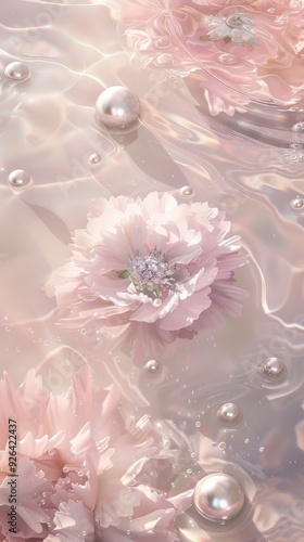  Beautiful flowers floating in a pool of water