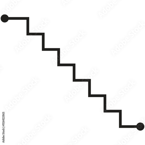 Stairway symbol to reach achievement. Staircase vector icon isolated on white background. The step up to be successful of business.