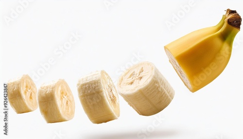 Wallpaper Mural Ripe Banana Slices Floating in Mid-Air" Torontodigital.ca