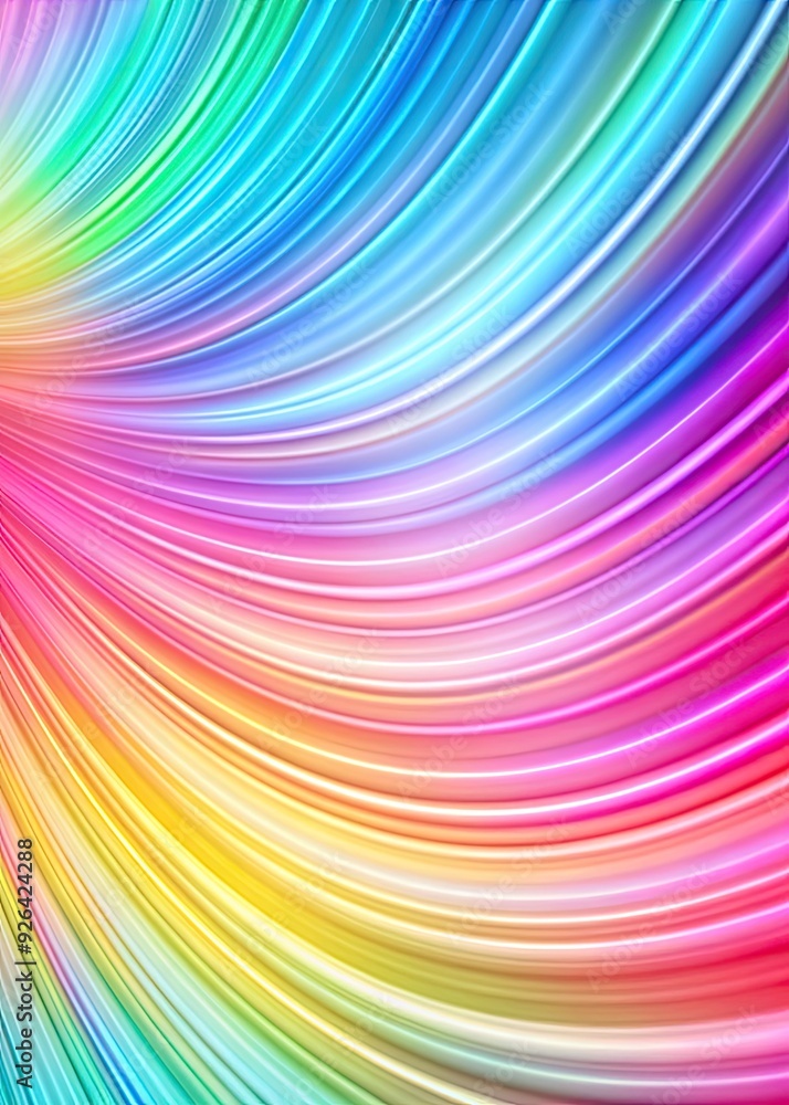 Obraz premium Bright rainbow waves create vivid and colorful patterns.