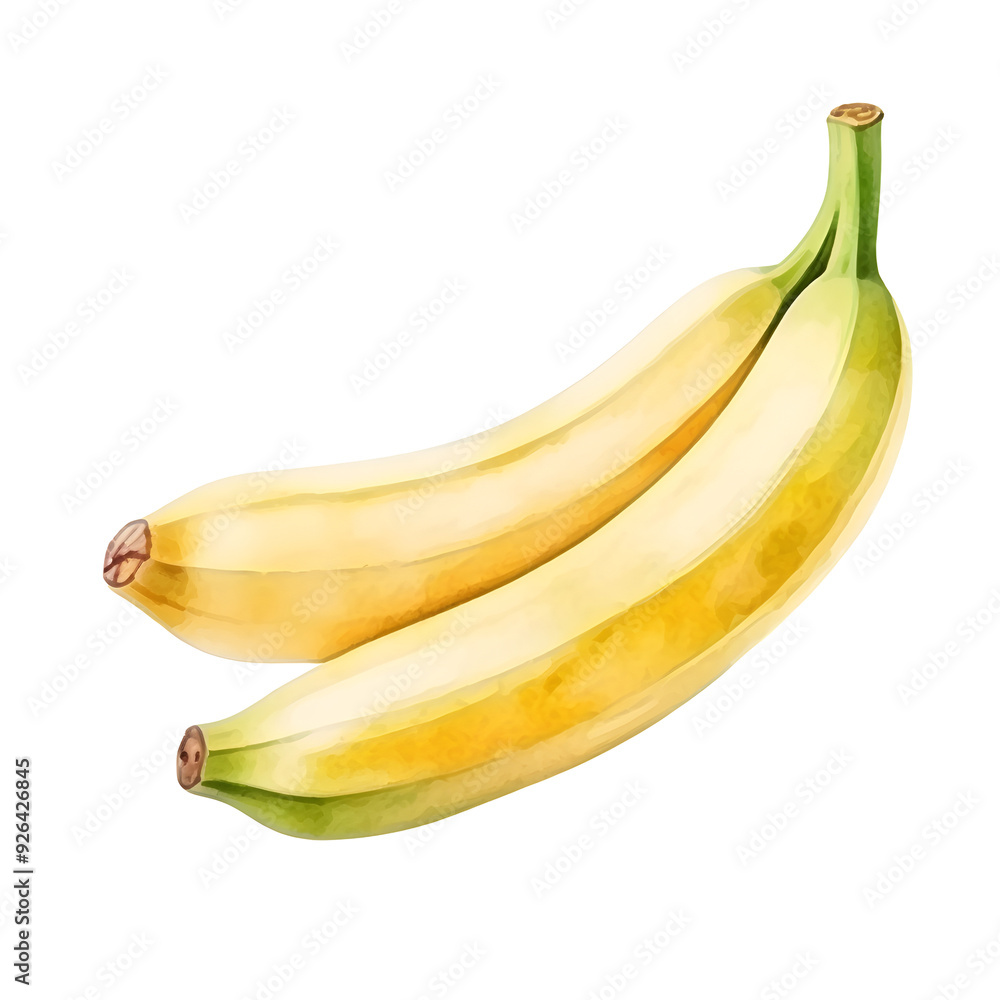 Vibrant Tropical Banana with Soft Glow on White Background Vibrant Tropical Banana with Soft Glow on White Background