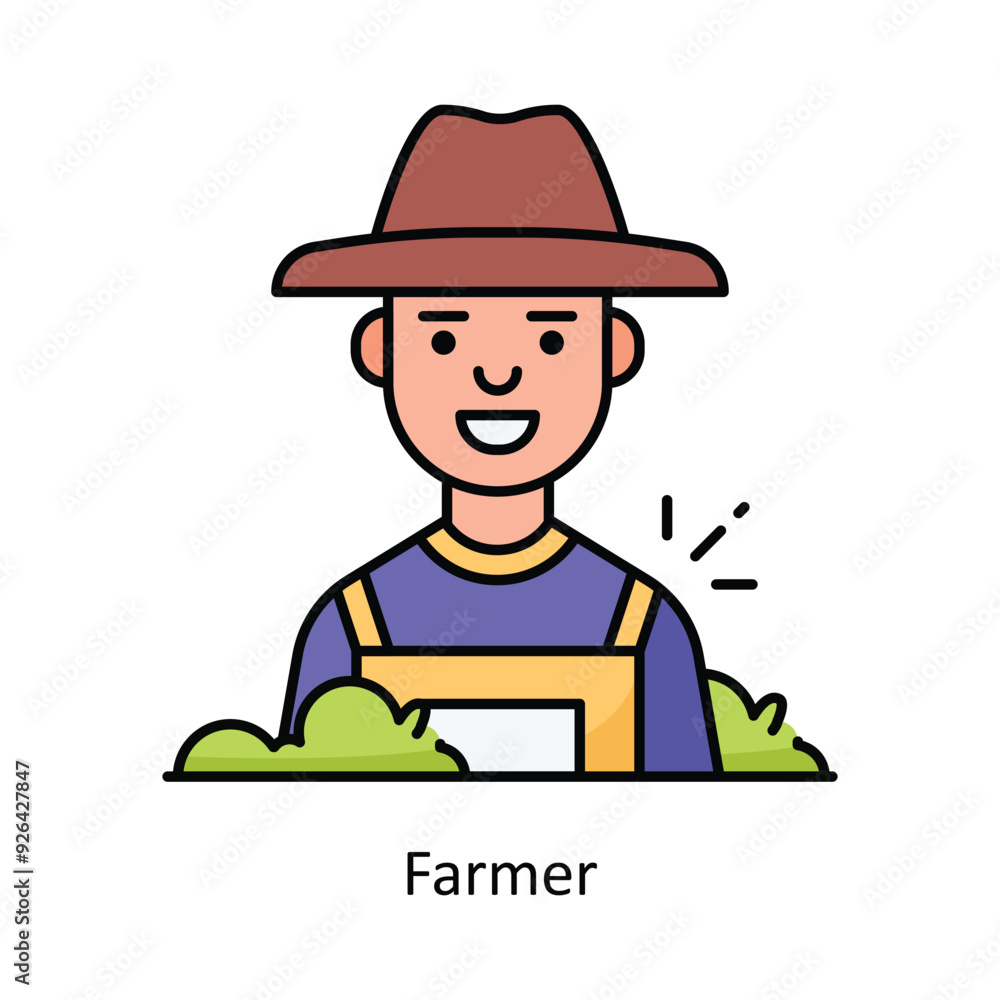 Farmer vector Filled outline icon style illustration. Symbol on White background EPS 10 File Farmer vector Filled outline icon style illustration. Symbol on White background EPS 10 File