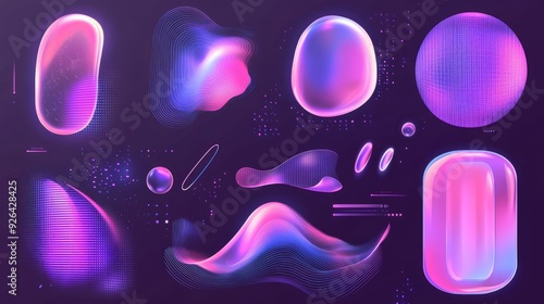Futuristic Neumorphism style with liquid plastic interface, featuring clear and soft design elements. Ideal for Eps10 vector illustrations and modern visuals.
