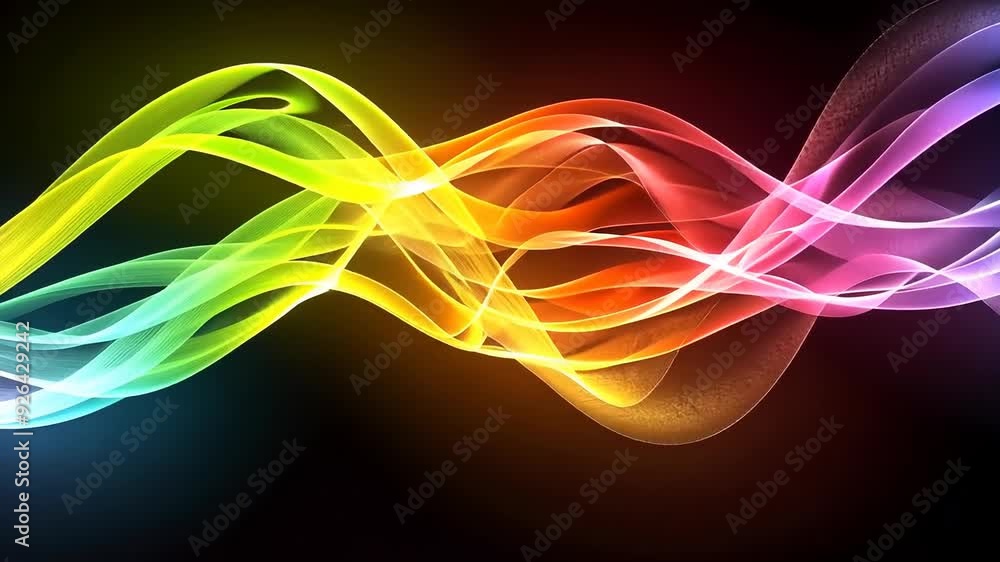 Vibrant abstract light waves on dark background Vibrant abstract light waves on dark background