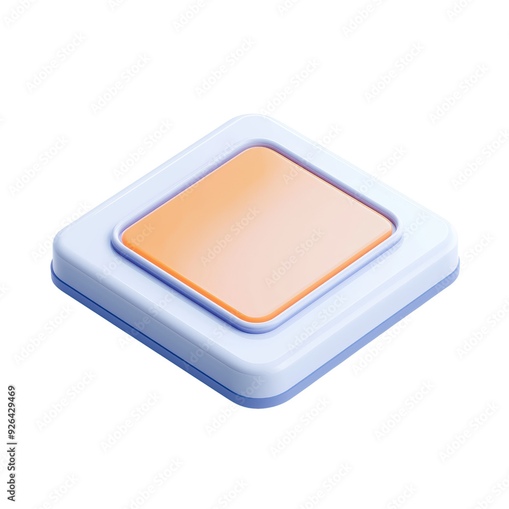 A square with a blue and white background and a yellow border A square with a blue and white background and a yellow border