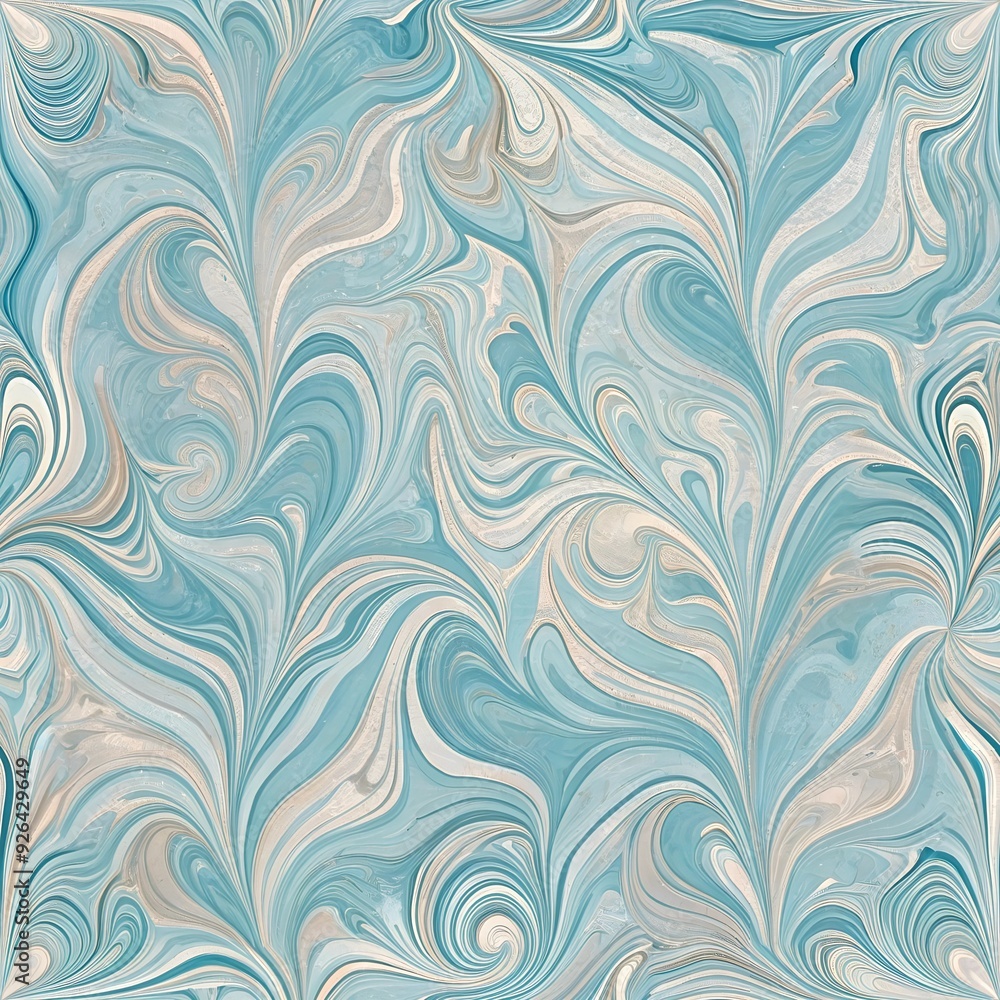 seamless pattern with blue ebru style design seamless pattern with blue ebru style design