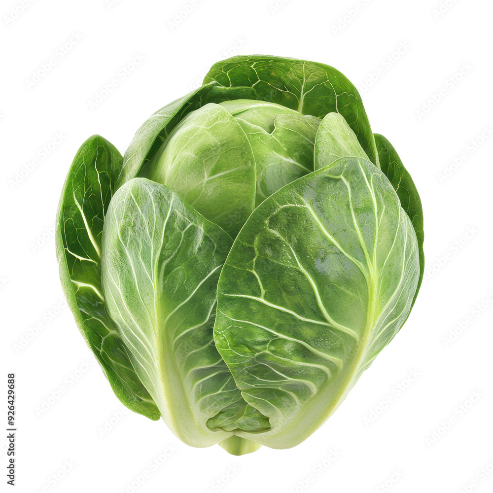 Obraz premium A large green cabbage with a white background
