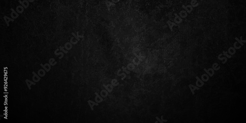 Dark Black background texture, old vintage charcoal black backdrop paper with watercolor. Abstract background with black wall surface, black stucco texture. Black gray satin dark texture luxurious.