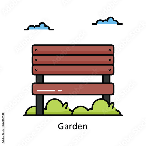 Garden vector  Filled outline icon style illustration. Symbol on White background EPS 10 File