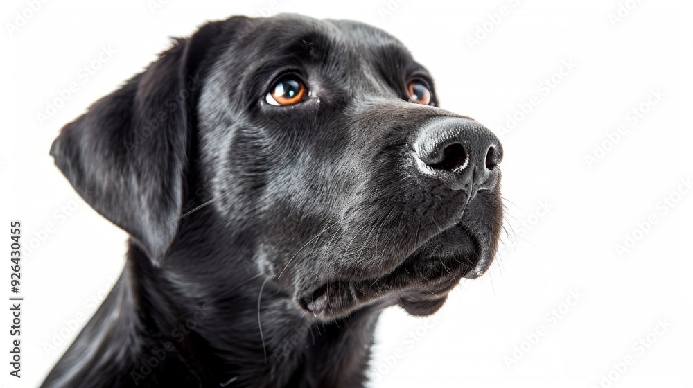Purebred dog on isolated white background with space for your text Purebred dog on isolated white background with space for your text